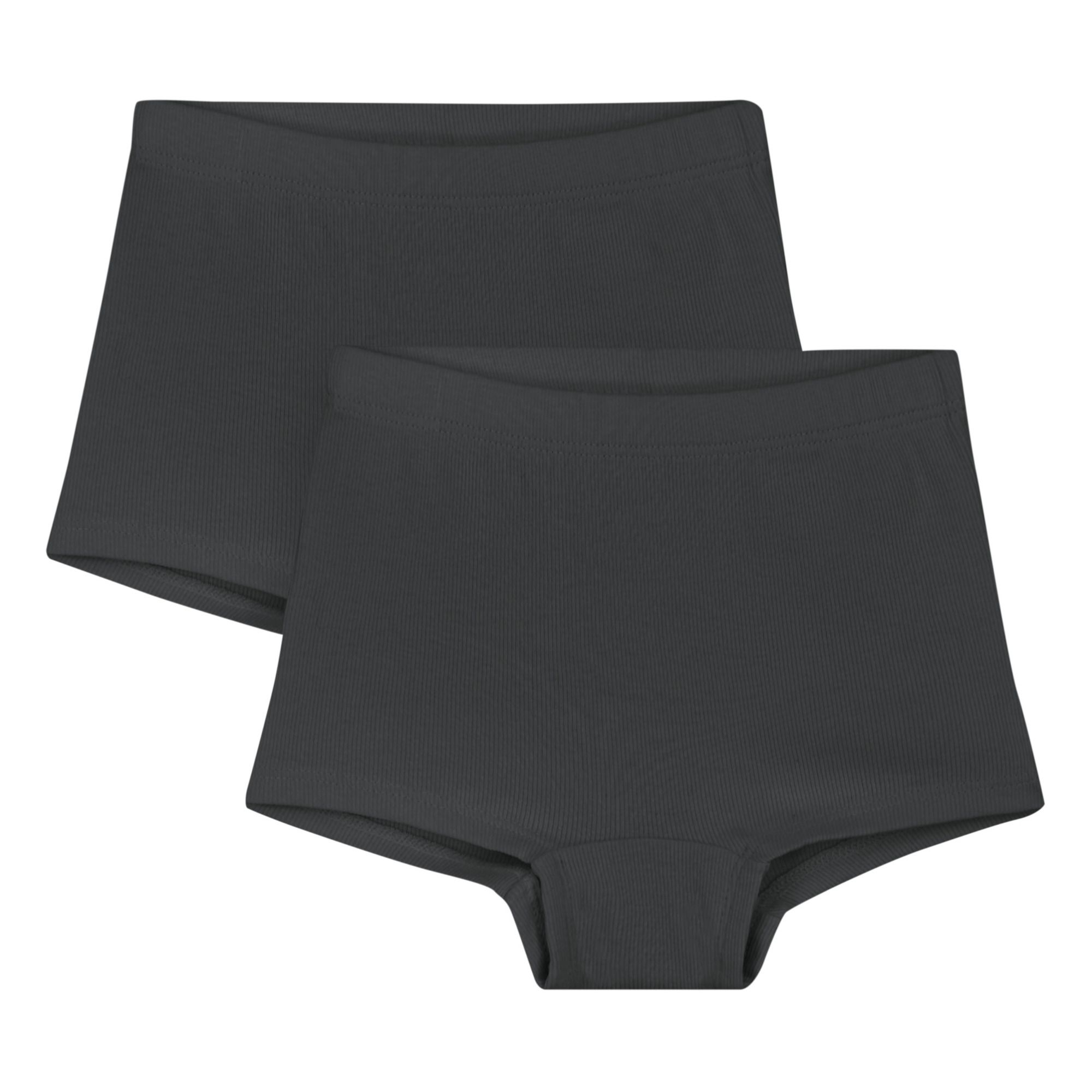 Pack of Two Organic Cotton Night Shorts - Capsule Homewear - Black- Product image n°0