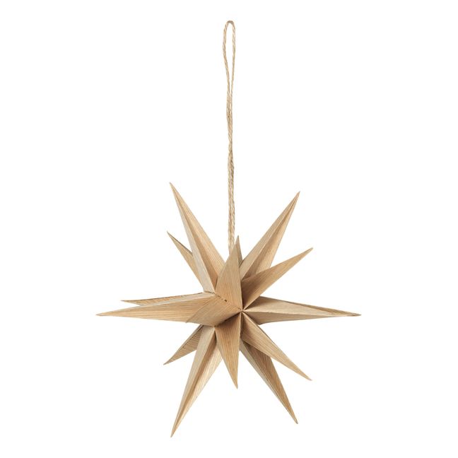 Wooden Star Christmas Decoration Naturale