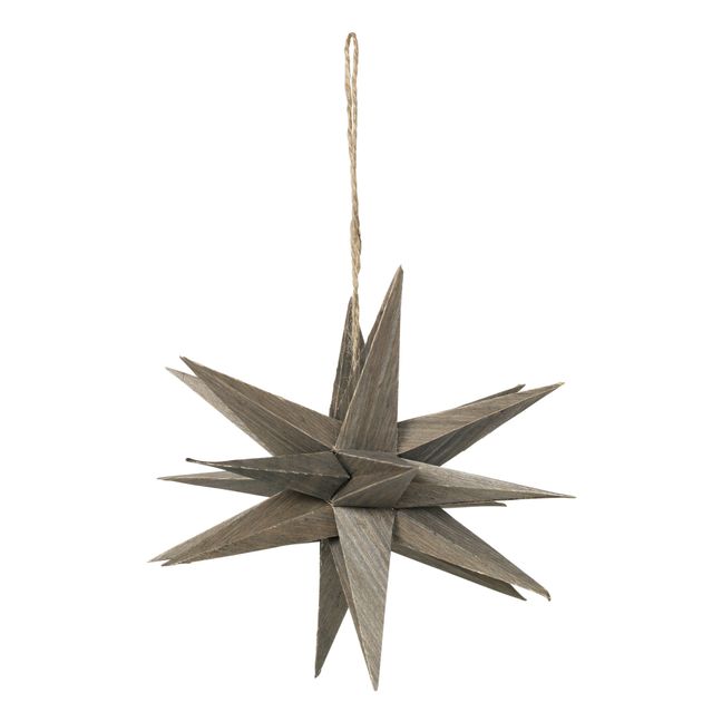 Wooden Star Christmas Decoration | Silver
