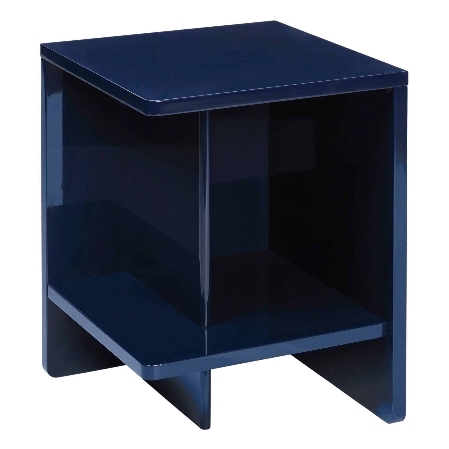 Broste Copenhagen - Table de chevet gauche Tenna en bois laqué - Bleu marine