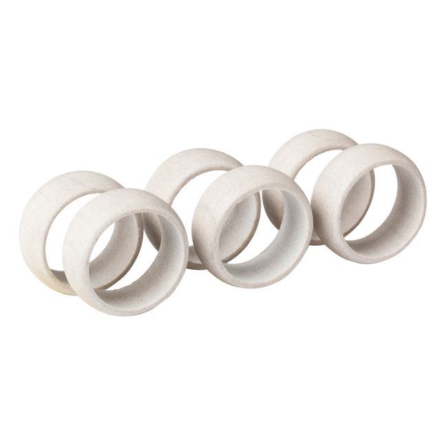 Stoneware Napkin Ring - Set of 6 White