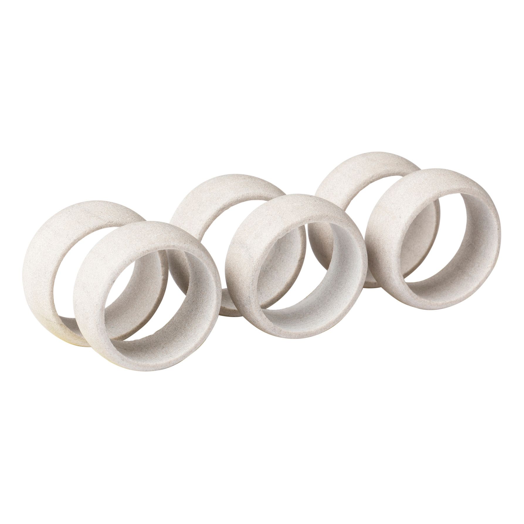 Broste Copenhagen - Rond Serviette en grès - Set de 6 - Blanc