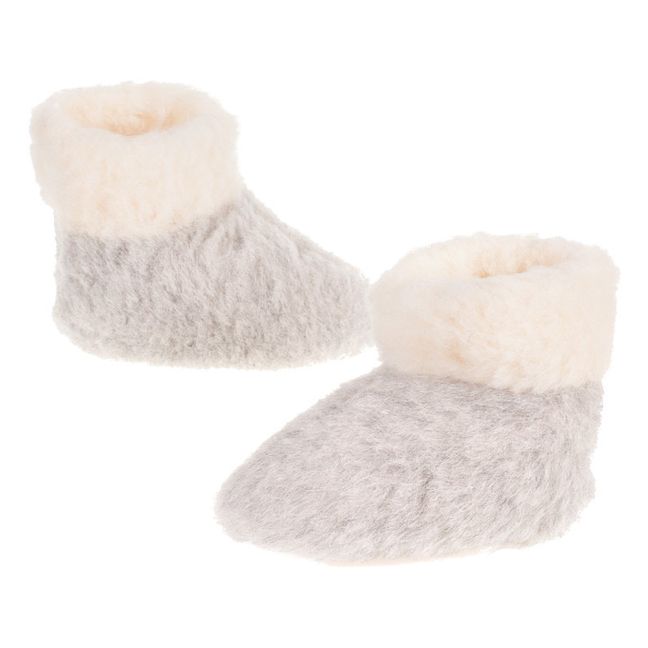 Chaussons Montants Shearling Gris