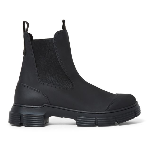 Recycled Rubber Low-Top Chelsea Boots Black