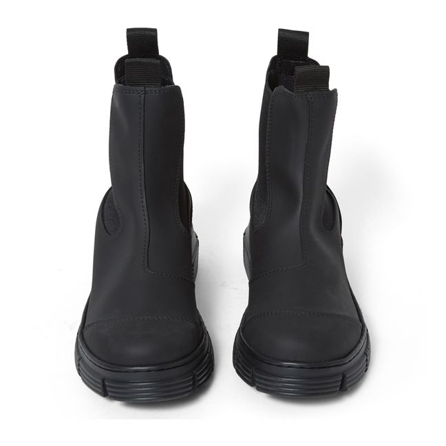 Niedrige Chelsea Boots mit Recyceltem Gummi | Schwarz