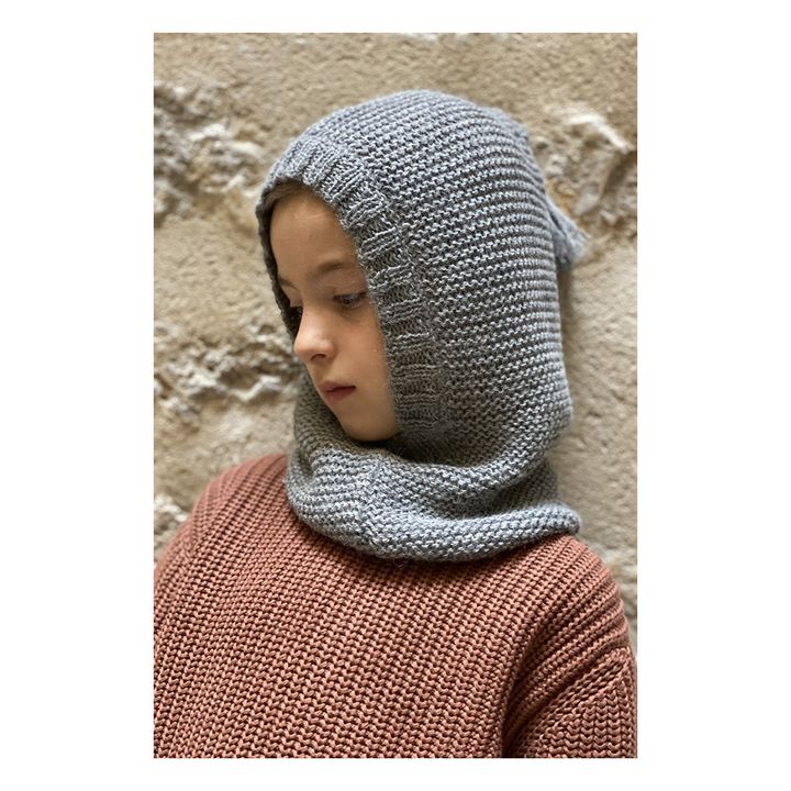 Lutin Baby Alpaca Hood | Heather grey- Product image n°1