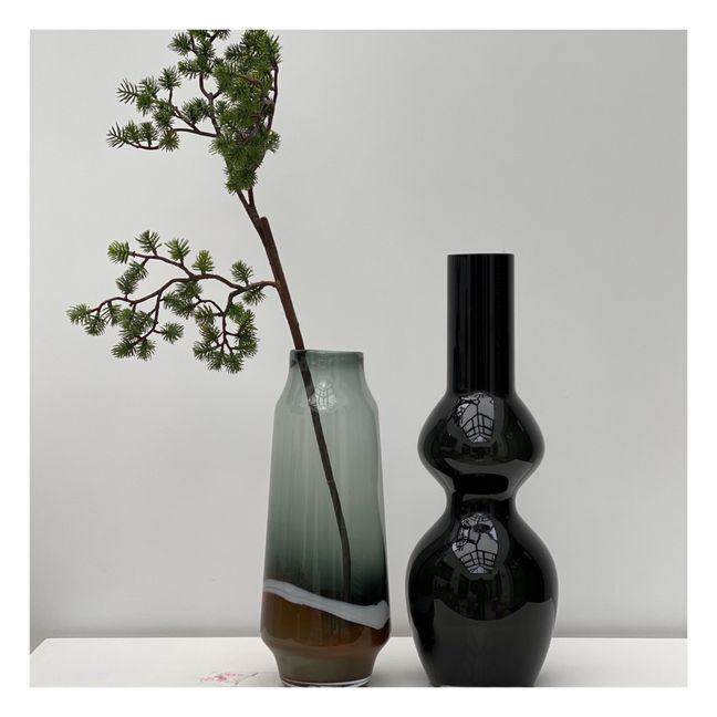 Ovale Glass Vase Negro