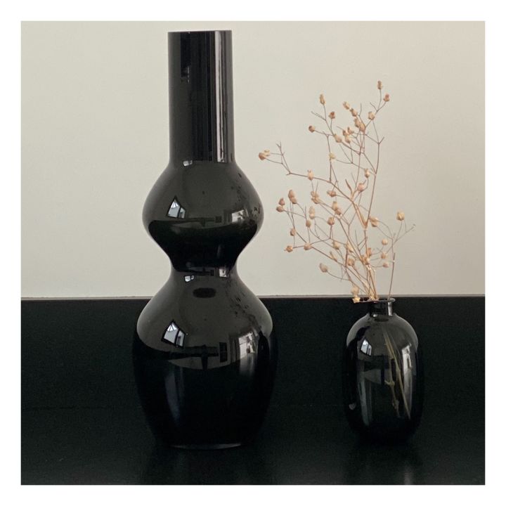 Opjet Vase Ovale en verre Noir Smallable
