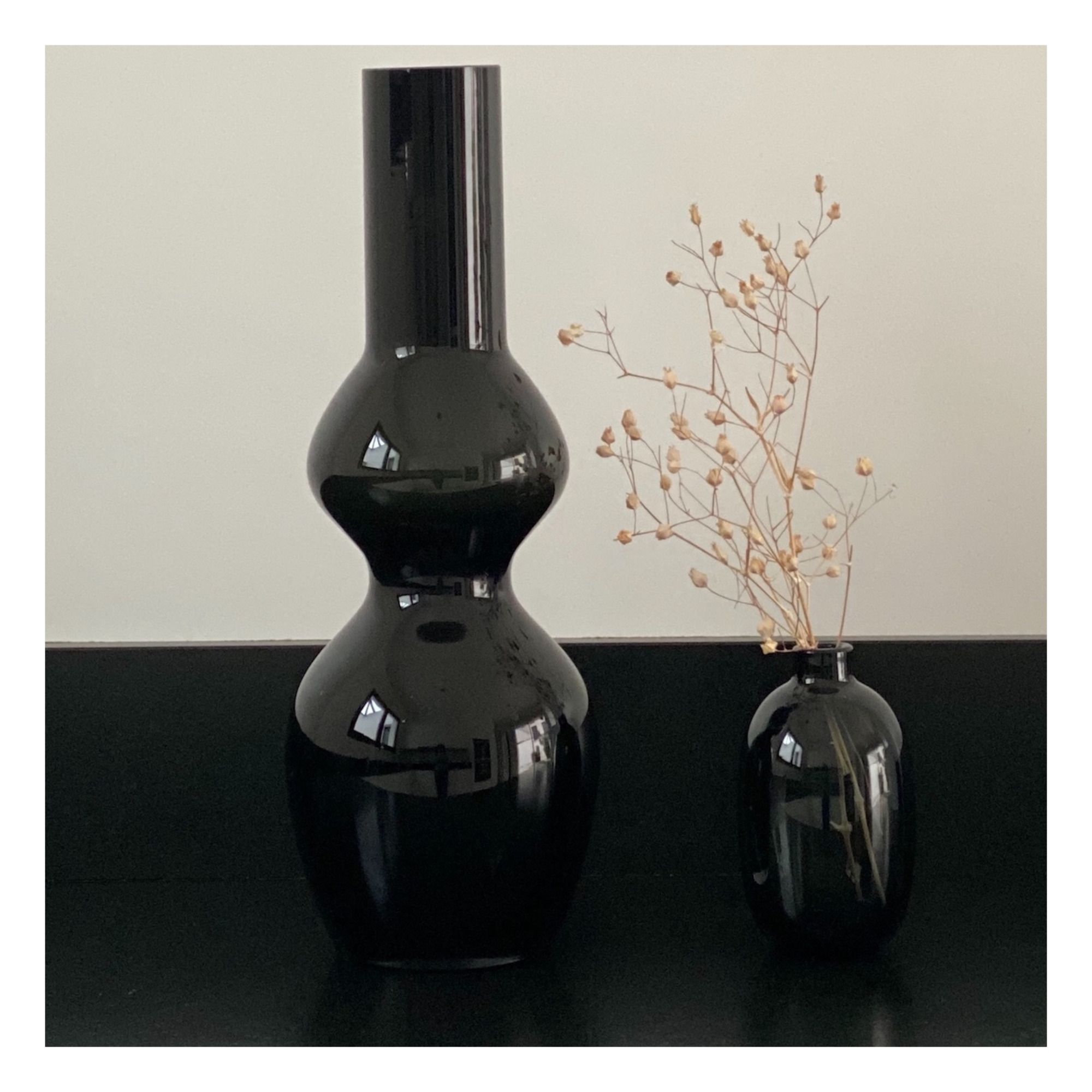 Jarrón de cristal ovalado Negro- Imagen del producto n°3