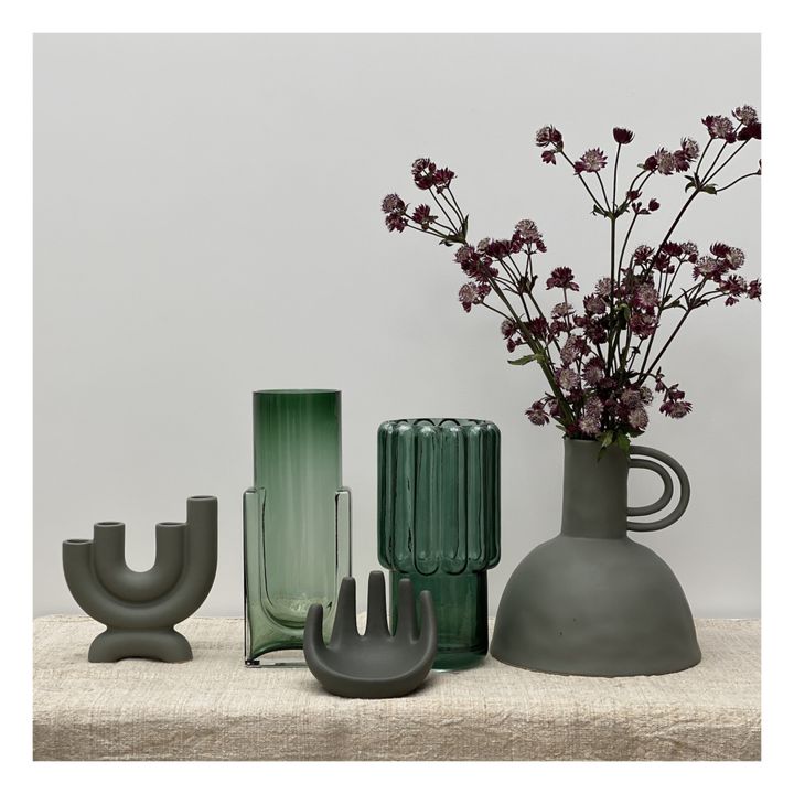 Kerzenhalter aus Keramik | Grau- Produktbild Nr. 1