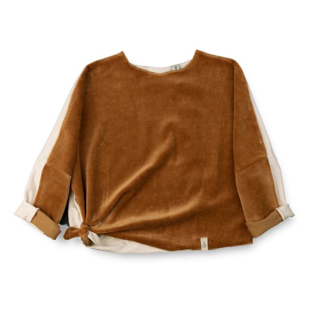 Aya Organic Cotton Velvet Sweatshirt Camel