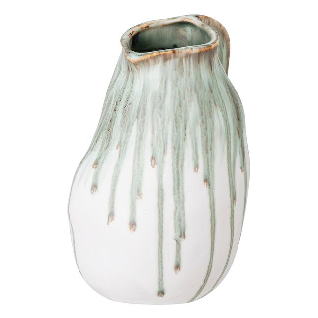 Vase Link aus Steingut | Grün