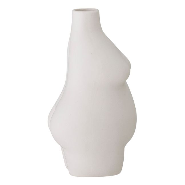 Vase Elora en grès  Blanc