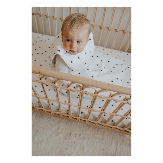 Olivia Hearts Fitted Sheet | Ecru