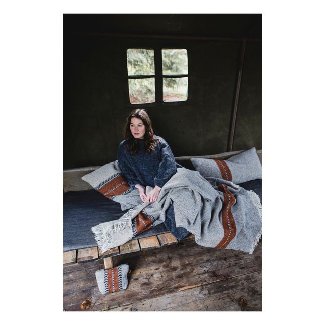 Plaid Montana en laine et lin  | Gris