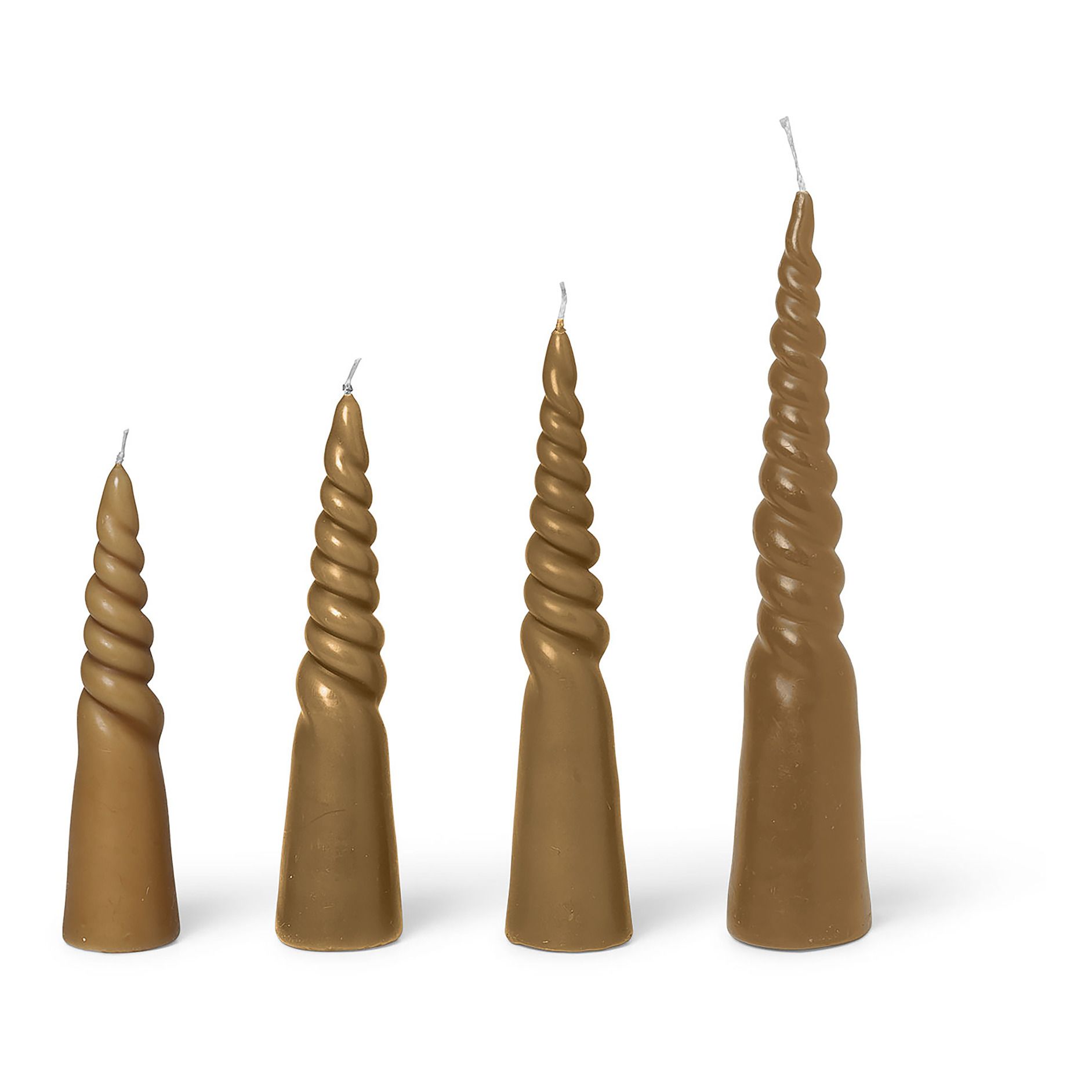 Ferm Living - Bougie Twisted - Set de 4 - Jaune Paille