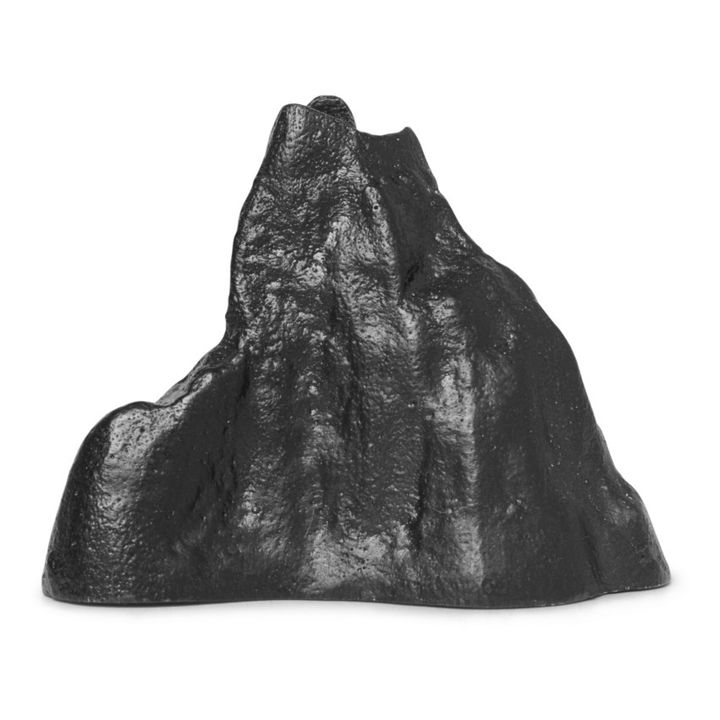 Stone Recycled Aluminium Candle Holder | Black- Product image n°0