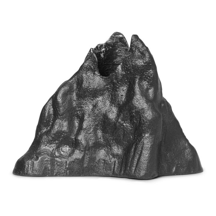 Bougeoir Stone en aluminium recyclé Noir- Image produit n°0