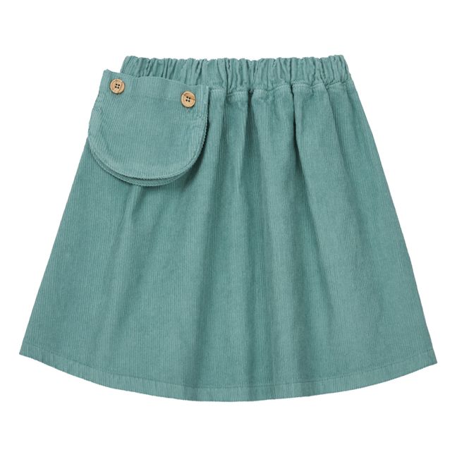 Manuela Organic Cotton Corduroy Skirt Green water