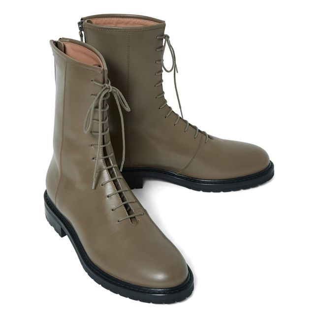 Model 8 Nappa Combat Boots Taupe brown