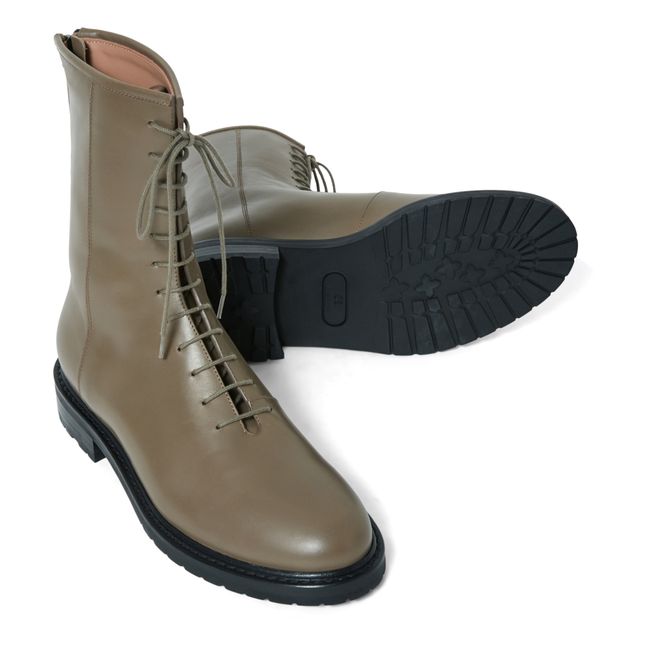 Model 8 Nappa Combat Boots Taupe brown
