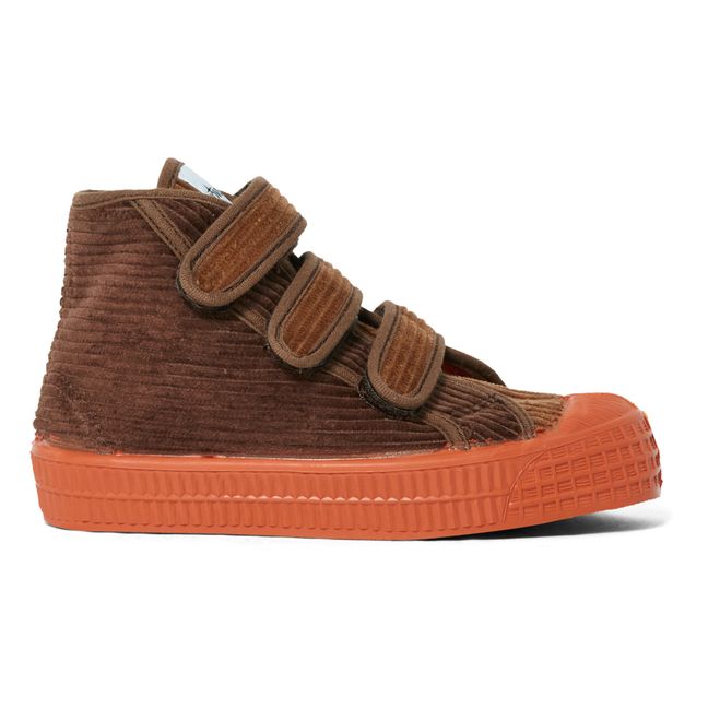 Star Dribble Corduroy Velcro Sneakers - Kids’ Collection Brown