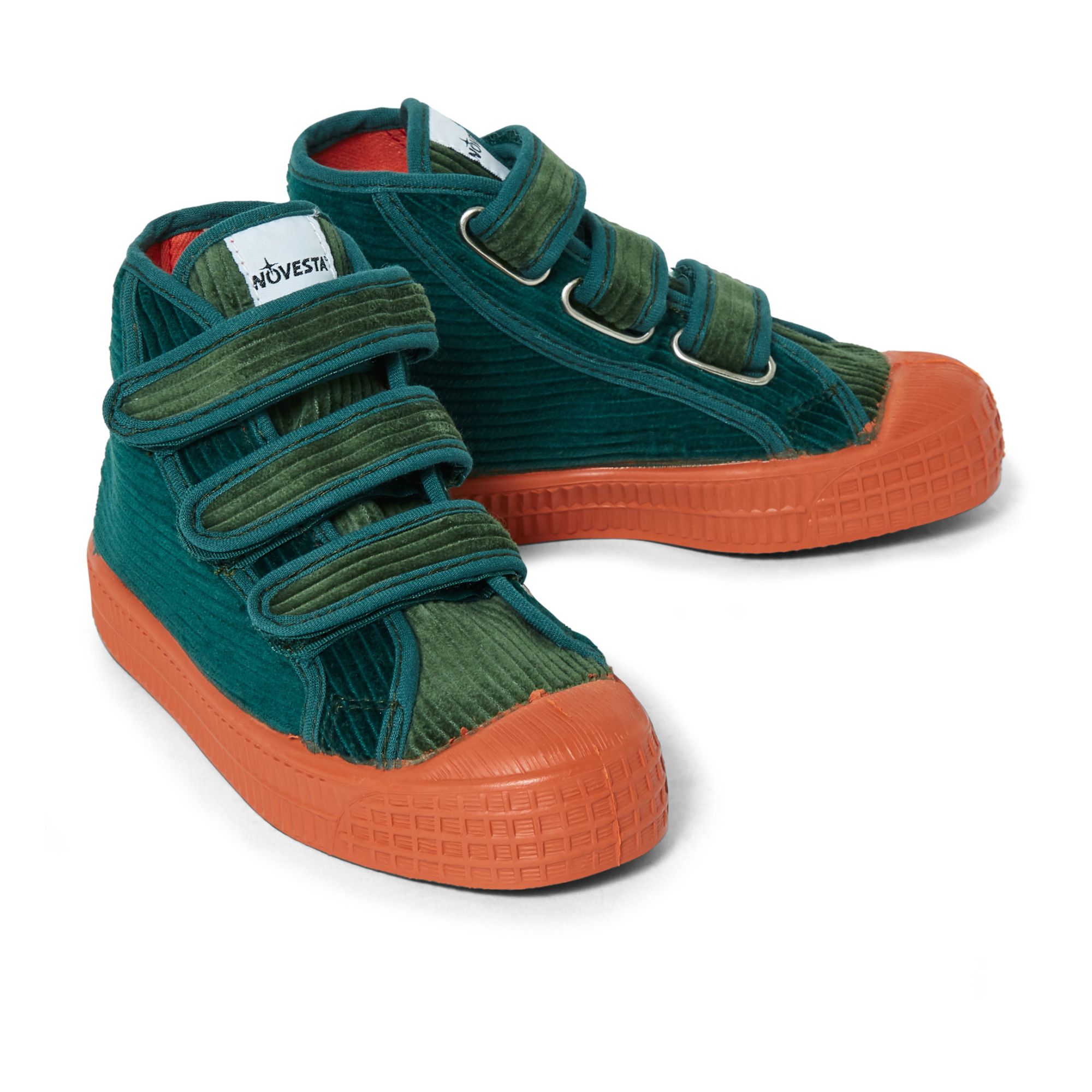 Star Dribble Corduroy Velcro Sneakers - Kids’ Collection Khaki- Product image n°1