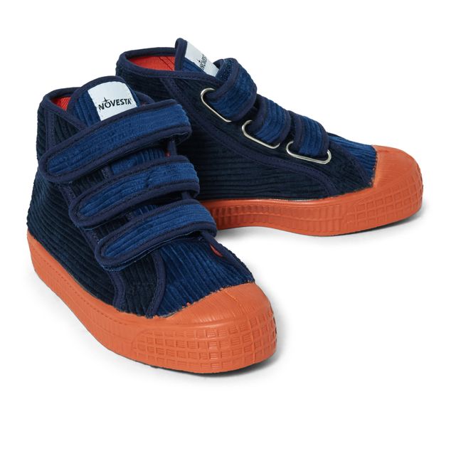 Star Dribble Corduroy Velcro Sneakers - Kids’ Collection Navy blue