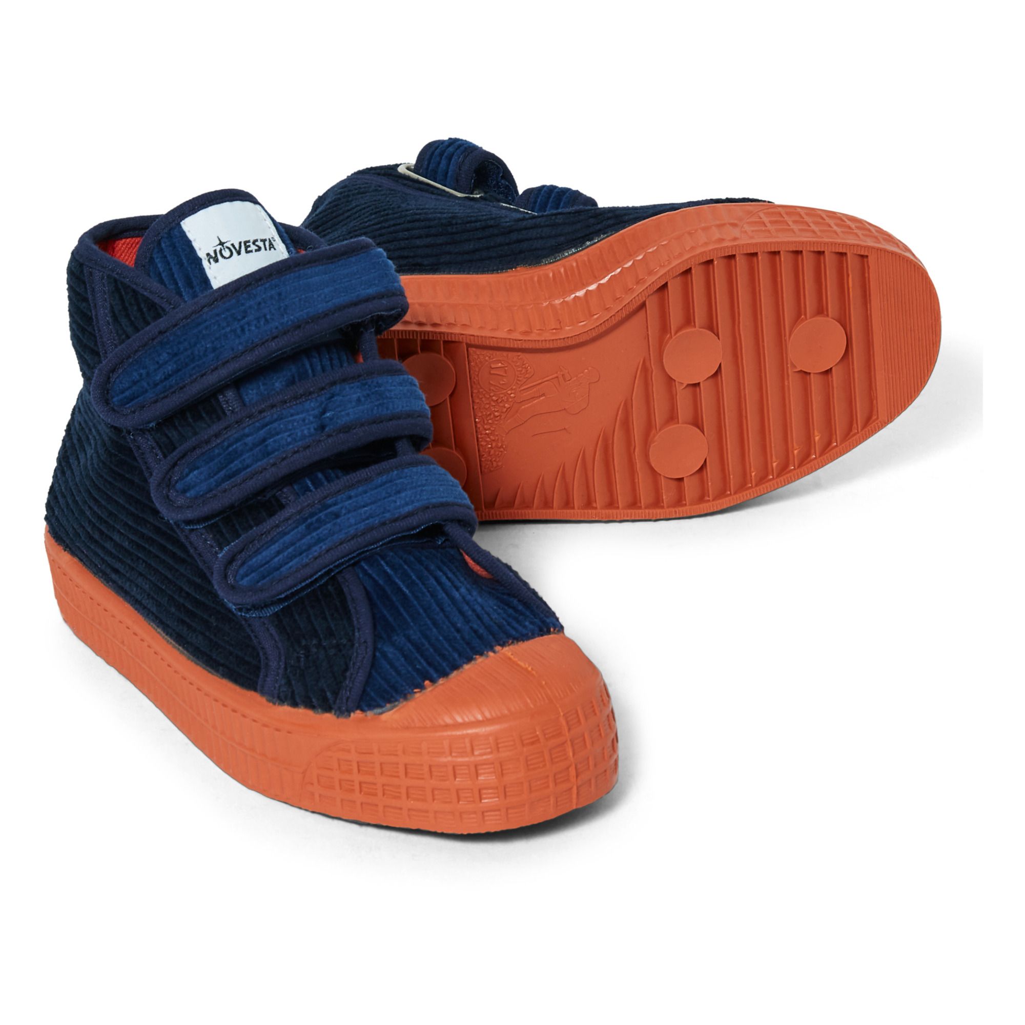 Star Dribble Corduroy Velcro Sneakers - Kids’ Collection Navy blue- Product image n°2