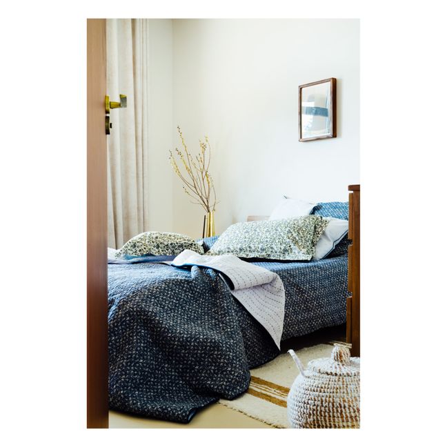 Bettdeckenbezug Marge handgewebte Baumwolle  | Graublau