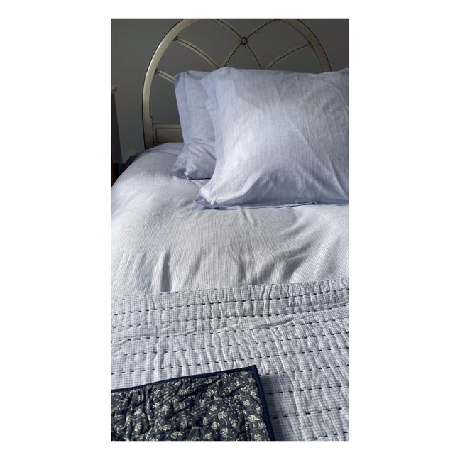 Housse de couette Paul en coton tissé main  | Bleu ciel