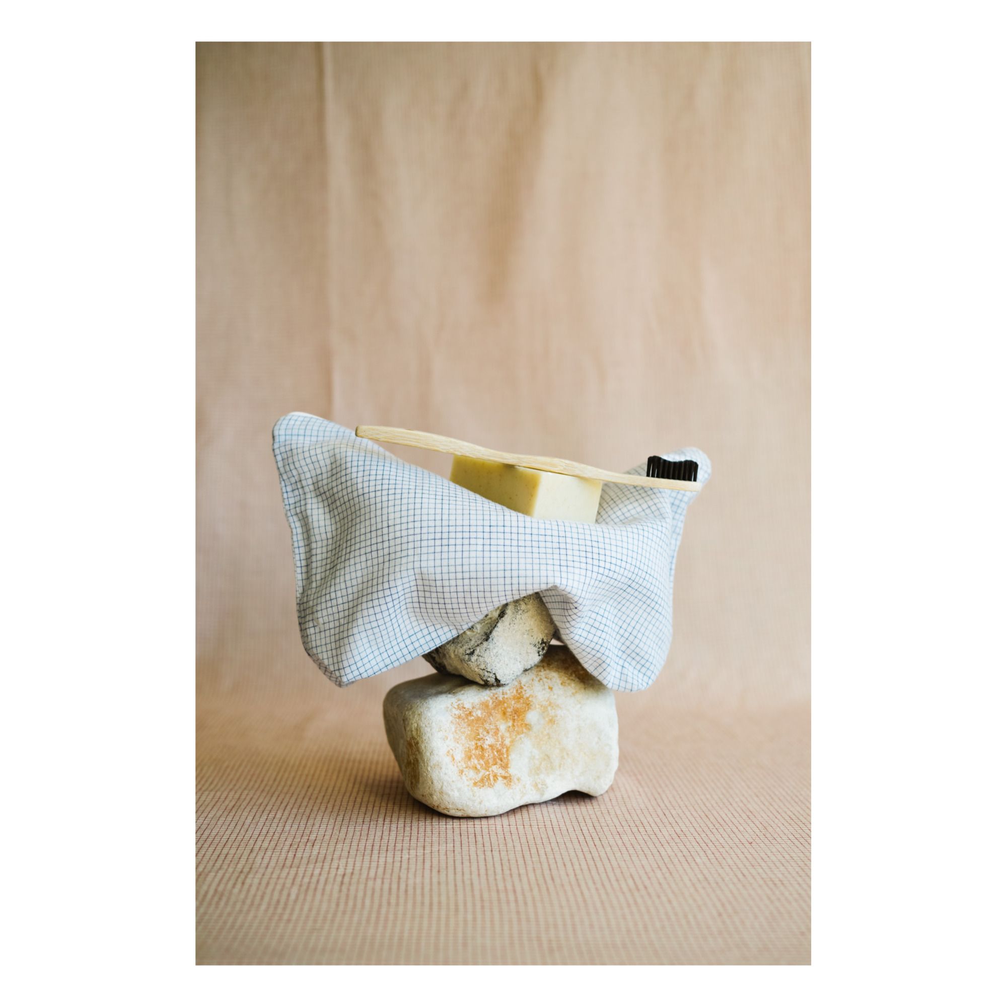 Scarlette Ateliers - Trousse Zippée Paul en coton imprimé main - Bleu ciel