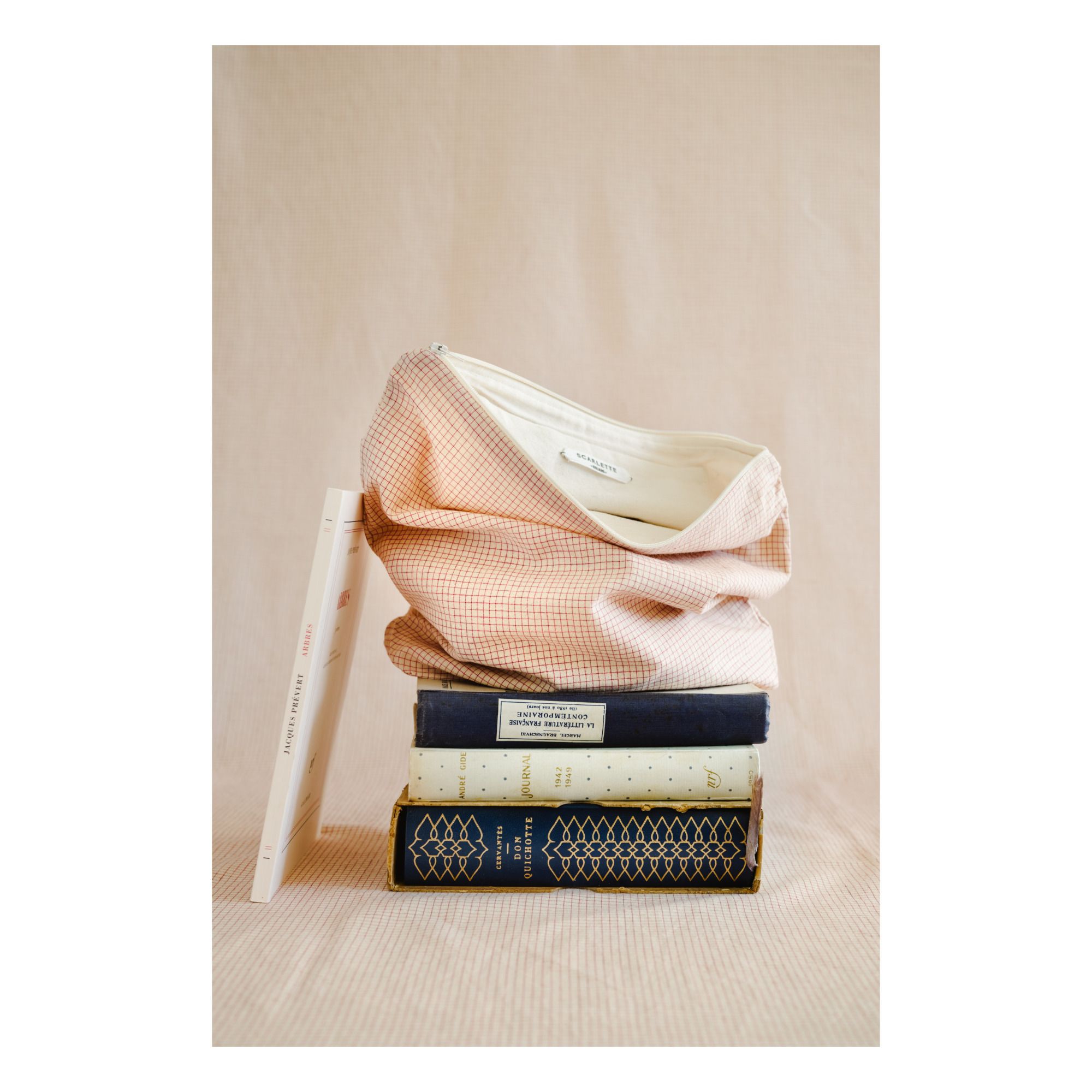 Scarlette Ateliers - Trousse Zippée Grace imprimée main - Rouge