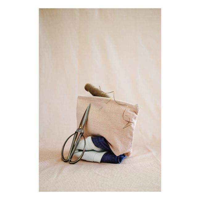 Paul Hand-Printed Toiletry Bag with Zip | Red