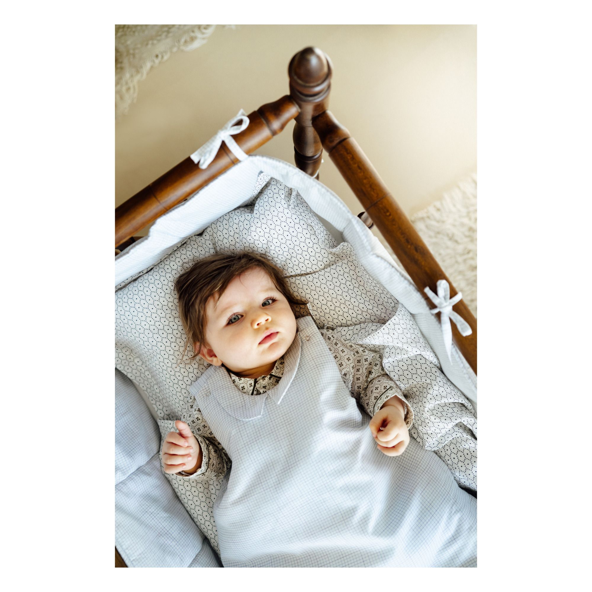 Scarlette Ateliers - Gigoteuse Paul à carreaux en coton - Bleu ciel