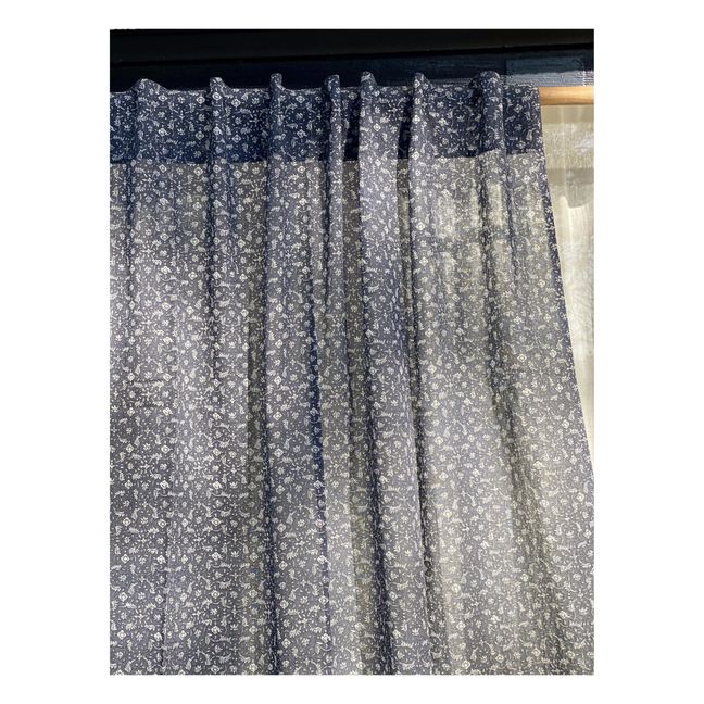 Pair of Marge Cotton Curtains Grey blue