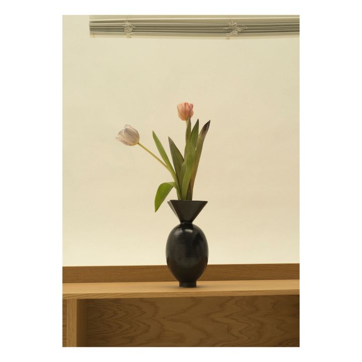 Vase Von aus glasiertem Ton | Schwarz- Produktbild Nr. 1