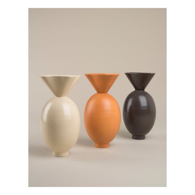 Vase Von aus glasiertem Ton | Schwarz