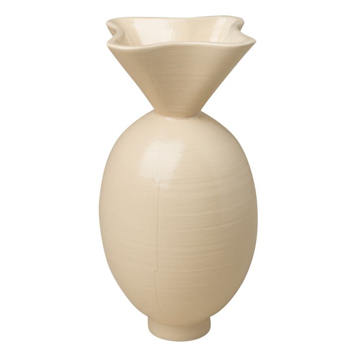 Vase Von aus glasiertem Ton | Sandfarben- Produktbild Nr. 0