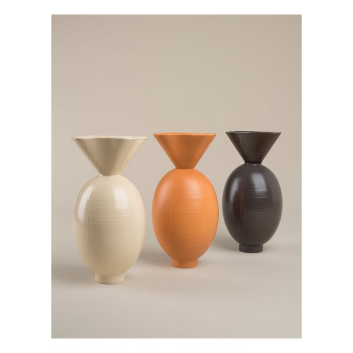 Vase Von aus glasiertem Ton | Sandfarben- Produktbild Nr. 2