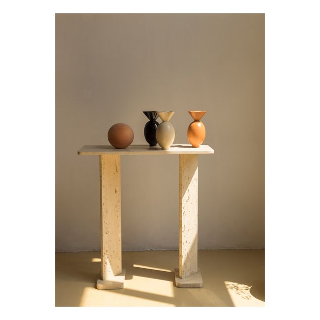 Vase Von aus glasiertem Ton | Sandfarben