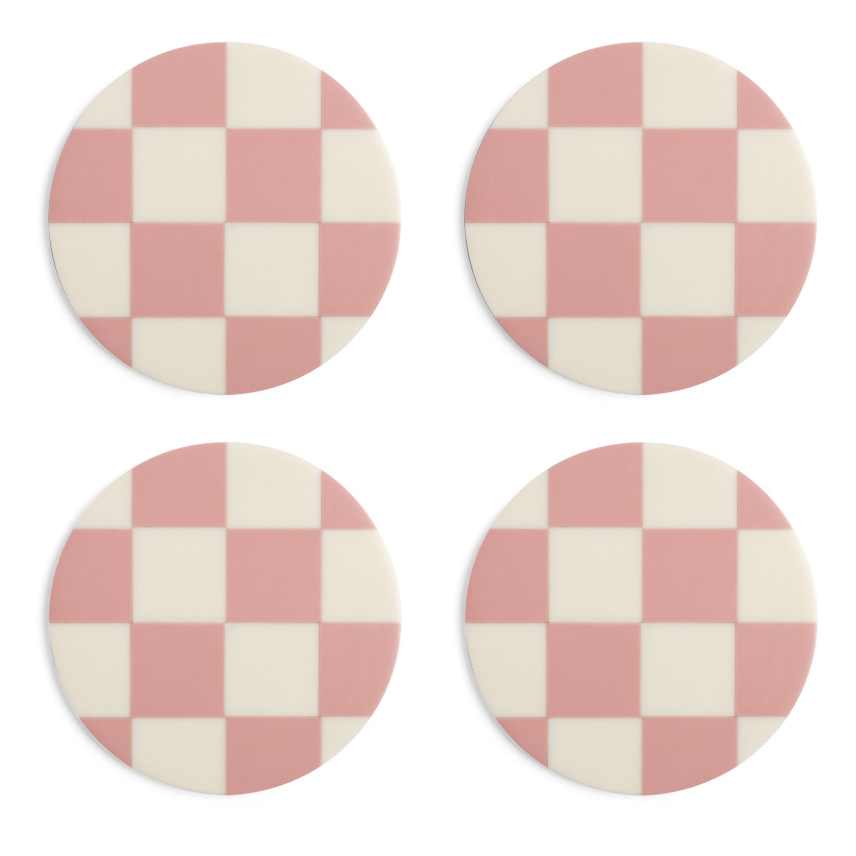 &Klevering - Dessous de verre Check - Set de 4 - Rose