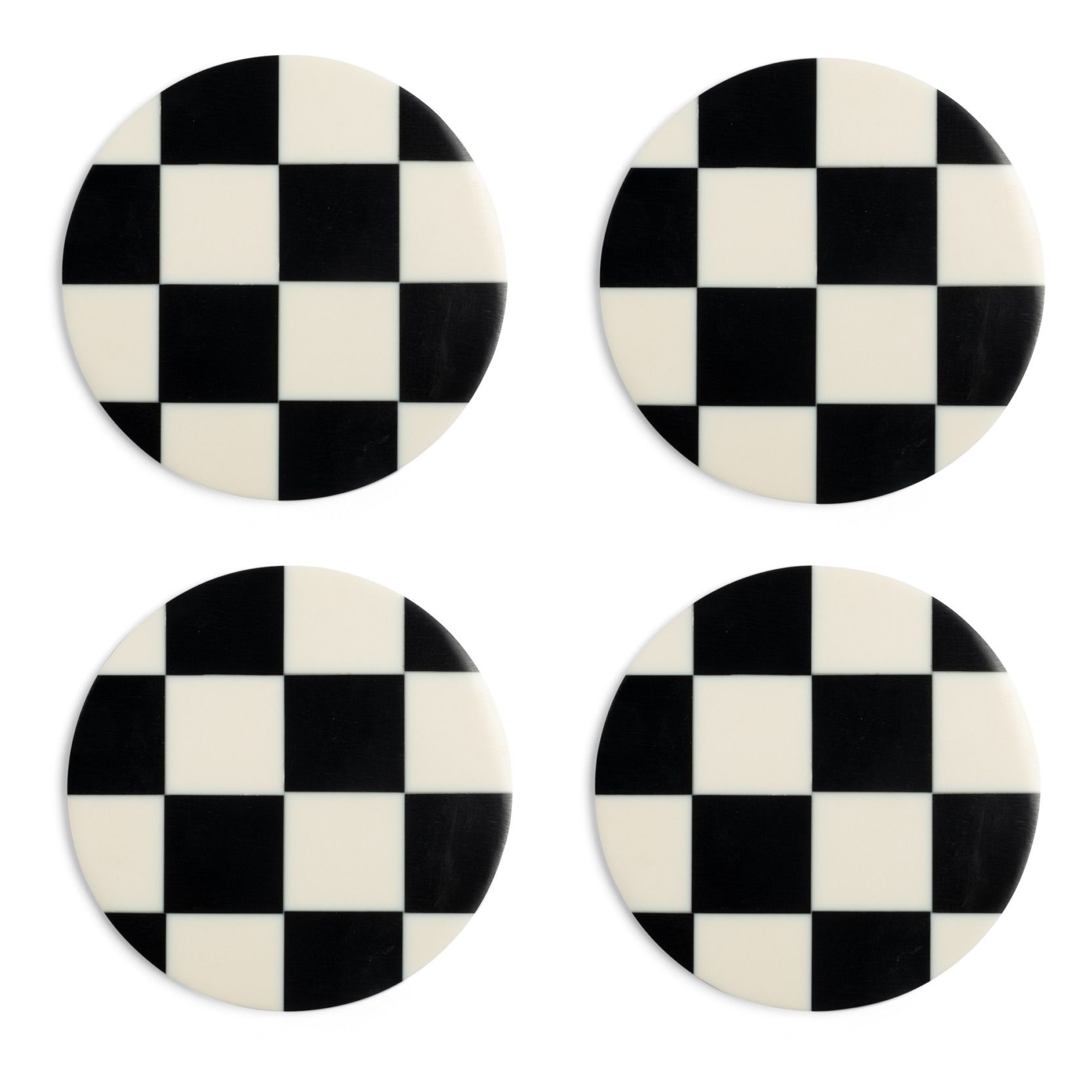 Check Coasters - Set of 4 | Black- Product image n°0