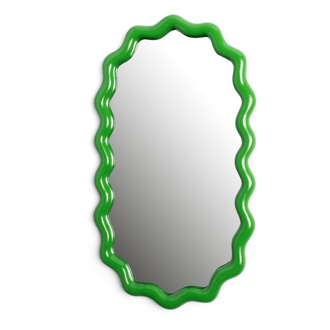 Miroir ovale Zigzag Vert