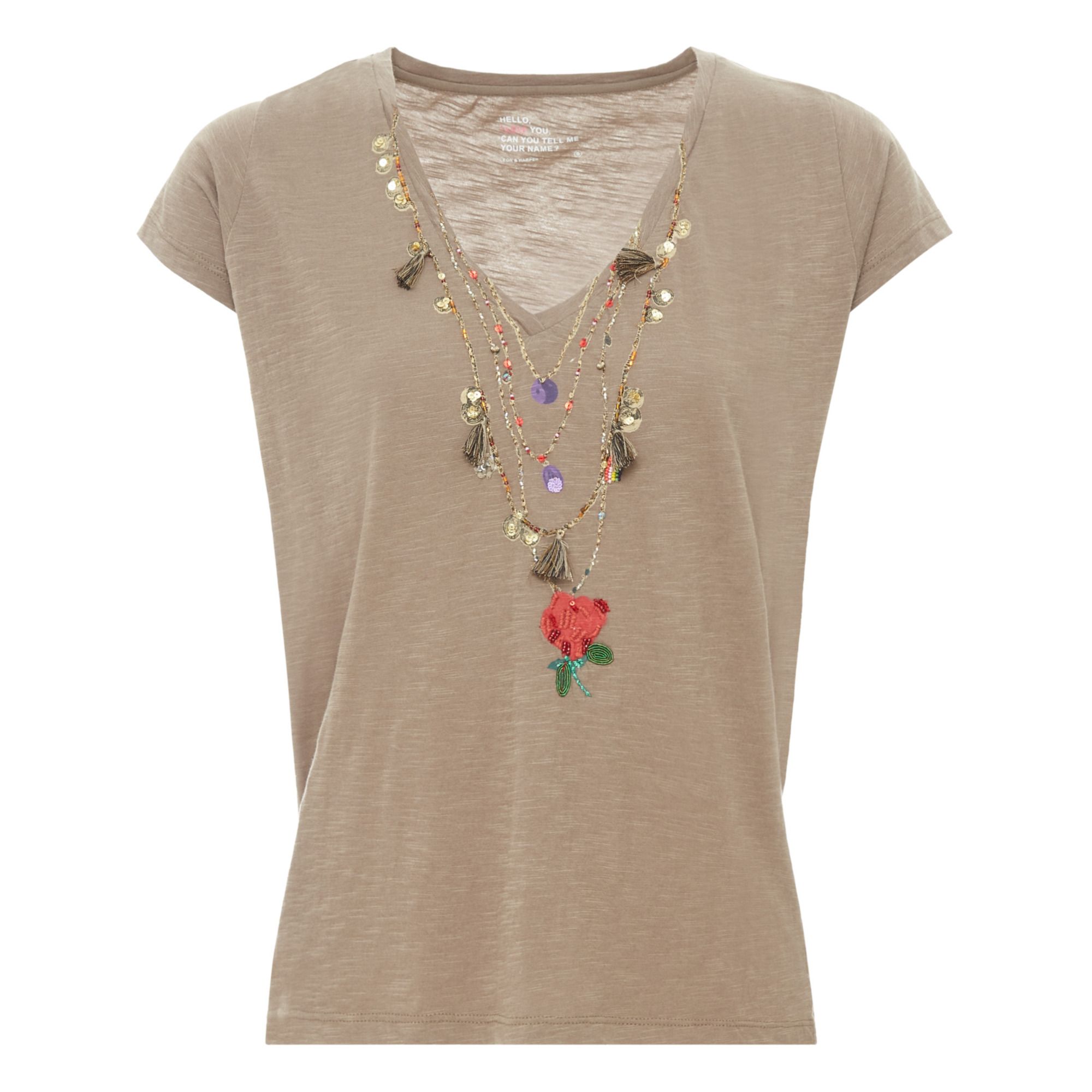 Leon & Harper - T-shirt Tonton Rose Coton Bio - Femme - Taupe