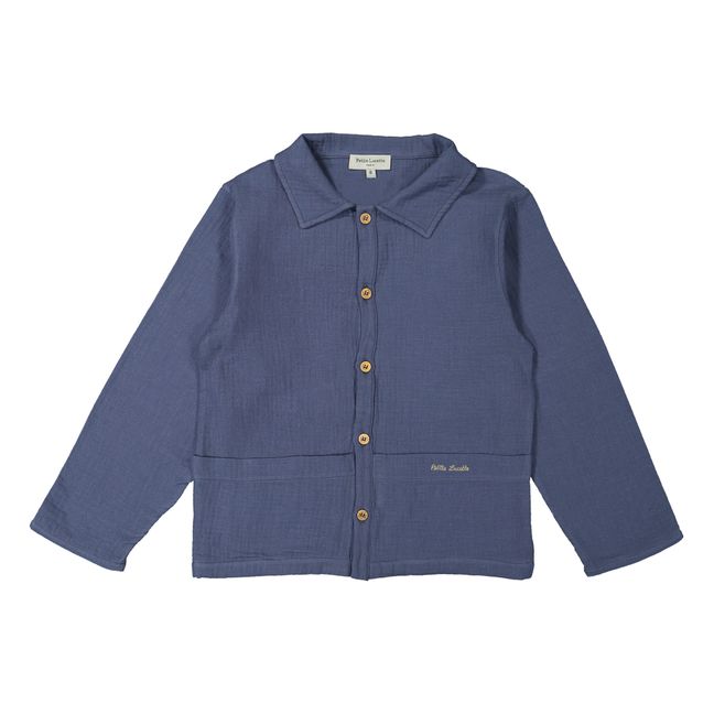 Germain Organic Cotton Muslin Shirt Blue