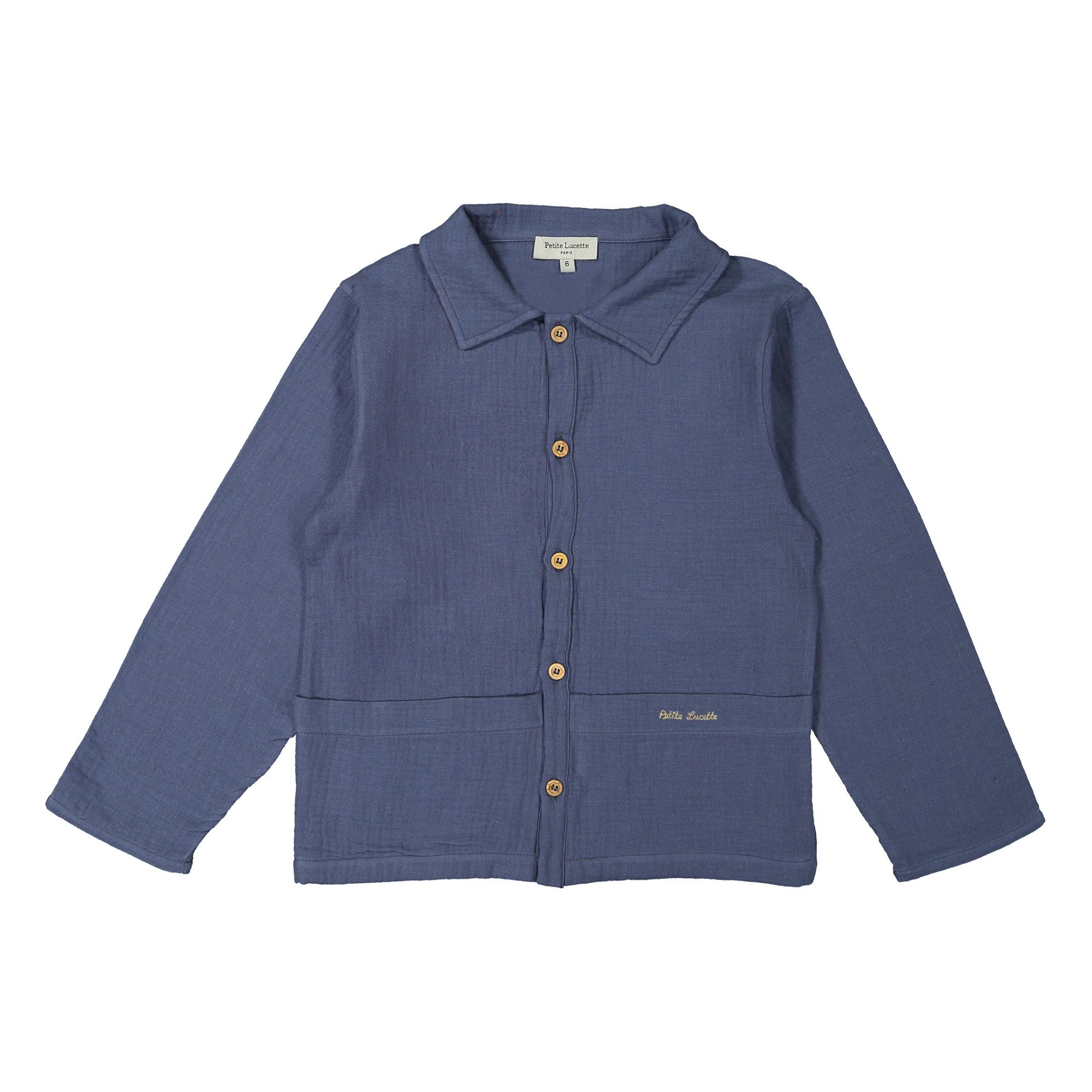 Germain Organic Cotton Muslin Shirt Blue- Product image n°0