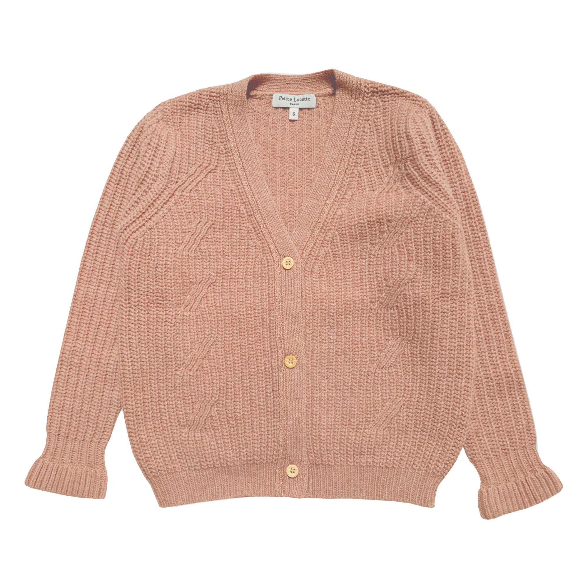 Petite Lucette - Cardigan Laine Recyclée Sacha - Fille - Vieux Rose