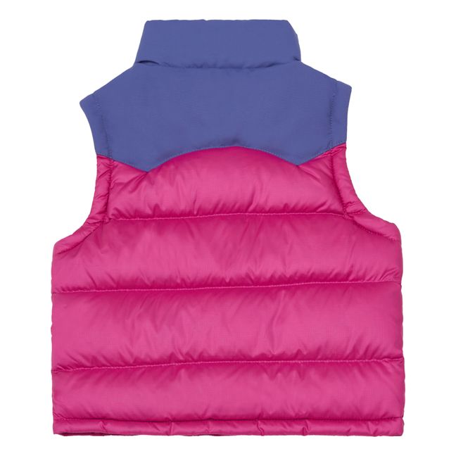 Recycled Polyester Colourblock Puffer Vest Pink