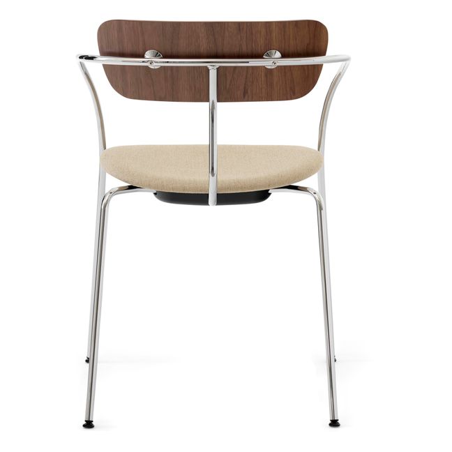 AV4 Pavilion Chairs with Armrests, Chrome Frame - Set of 2 Walnut